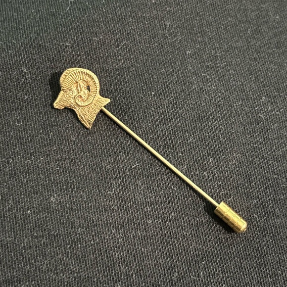 Vintage Ram’s head 14k gold stick pin / lapel pin